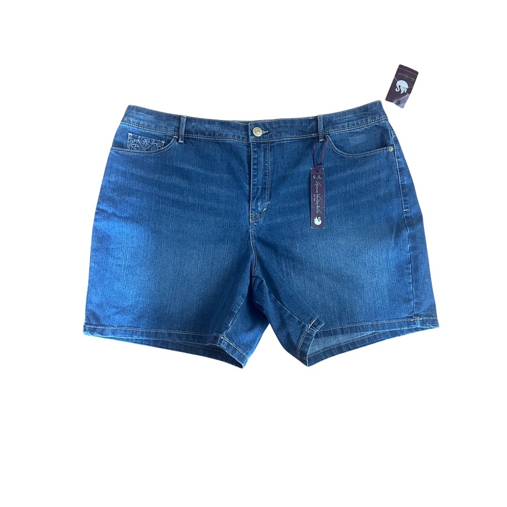 Gloria Vanderbilt Amanda Denim Shorts Costa Rei Wash Embroidered 16 Short NWT
